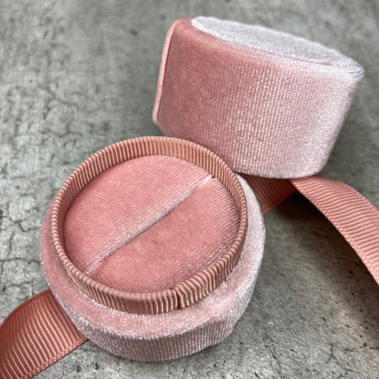 Pink velvet ring case (jewelry not included)