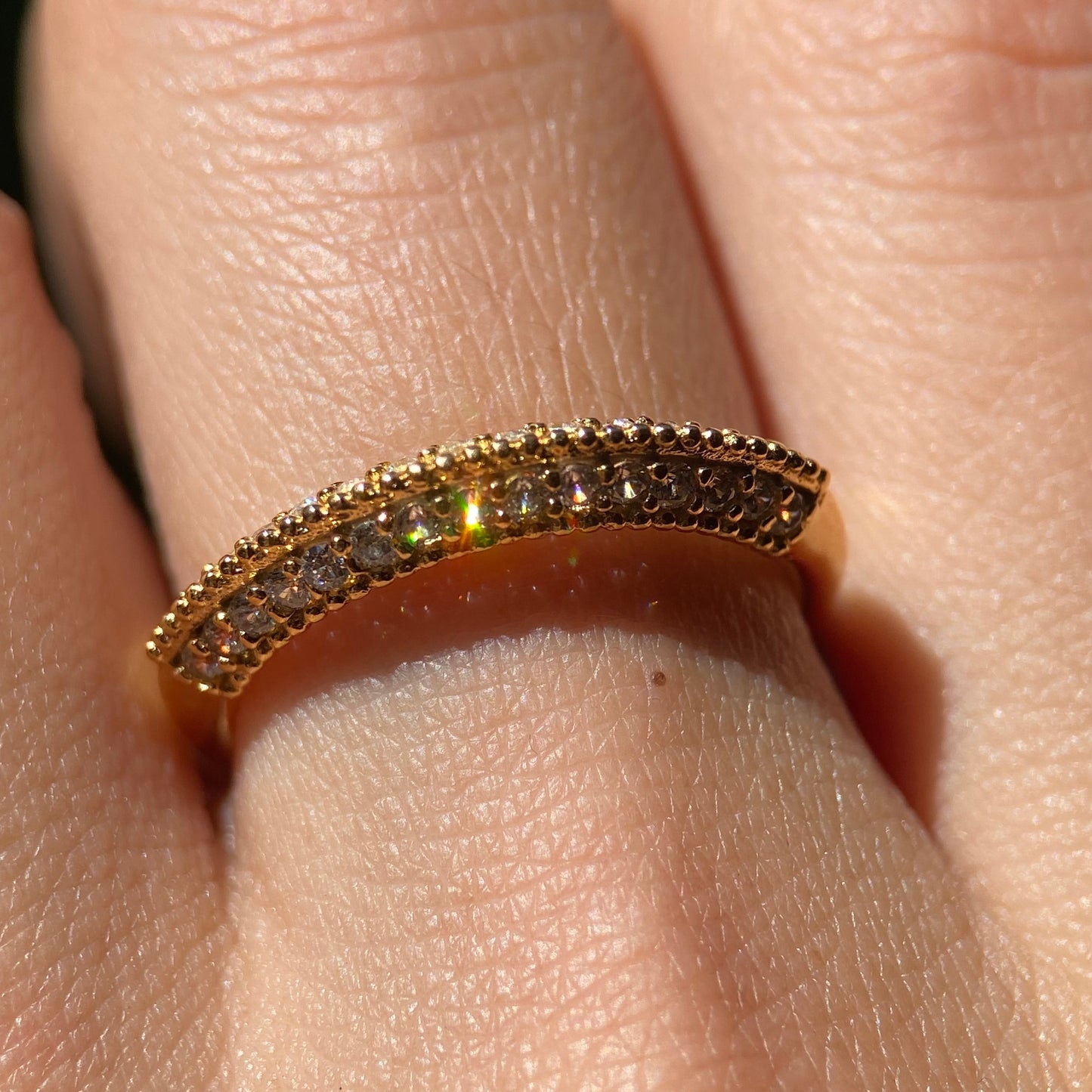 Elsie ring in 18k yellow gold with zircons