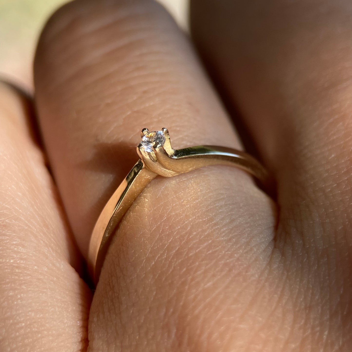 Olivia ring in 14k yellow gold with zirconia 