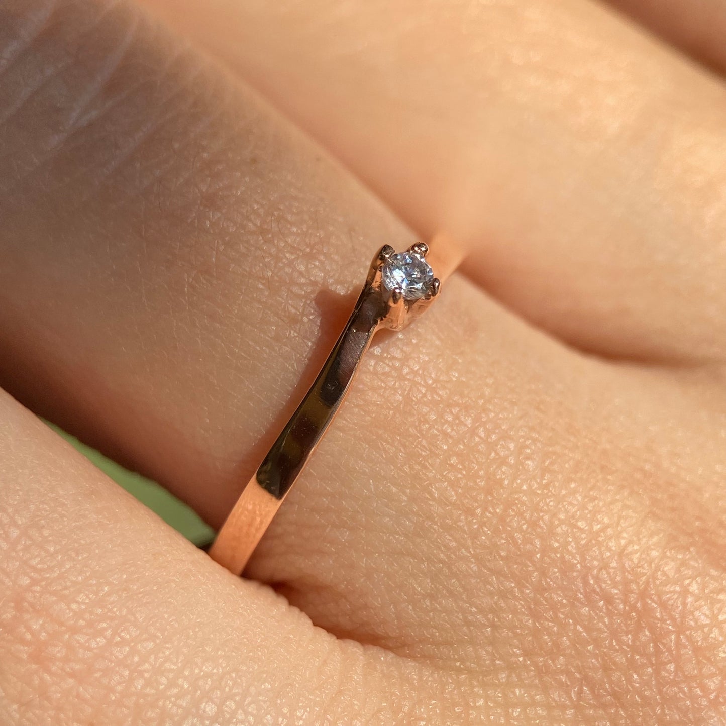 Olivia ring in 14k rose gold with zirconia 