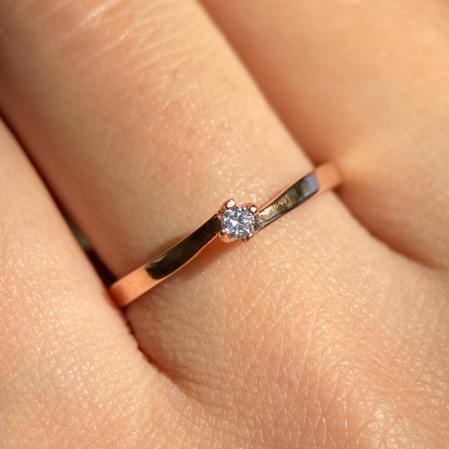 Olivia ring in 14k rose gold with zirconia 