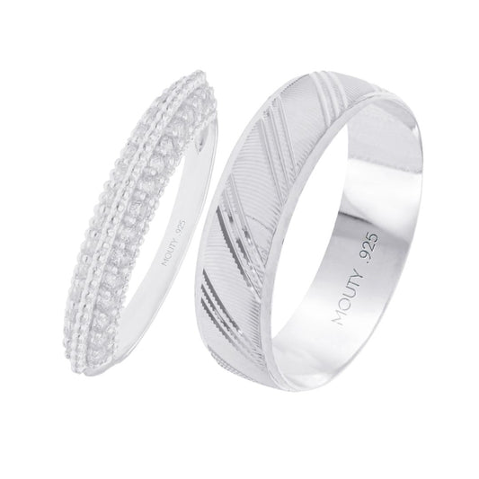 Milan - Elsie Ring Duo in Silver with Zirconia