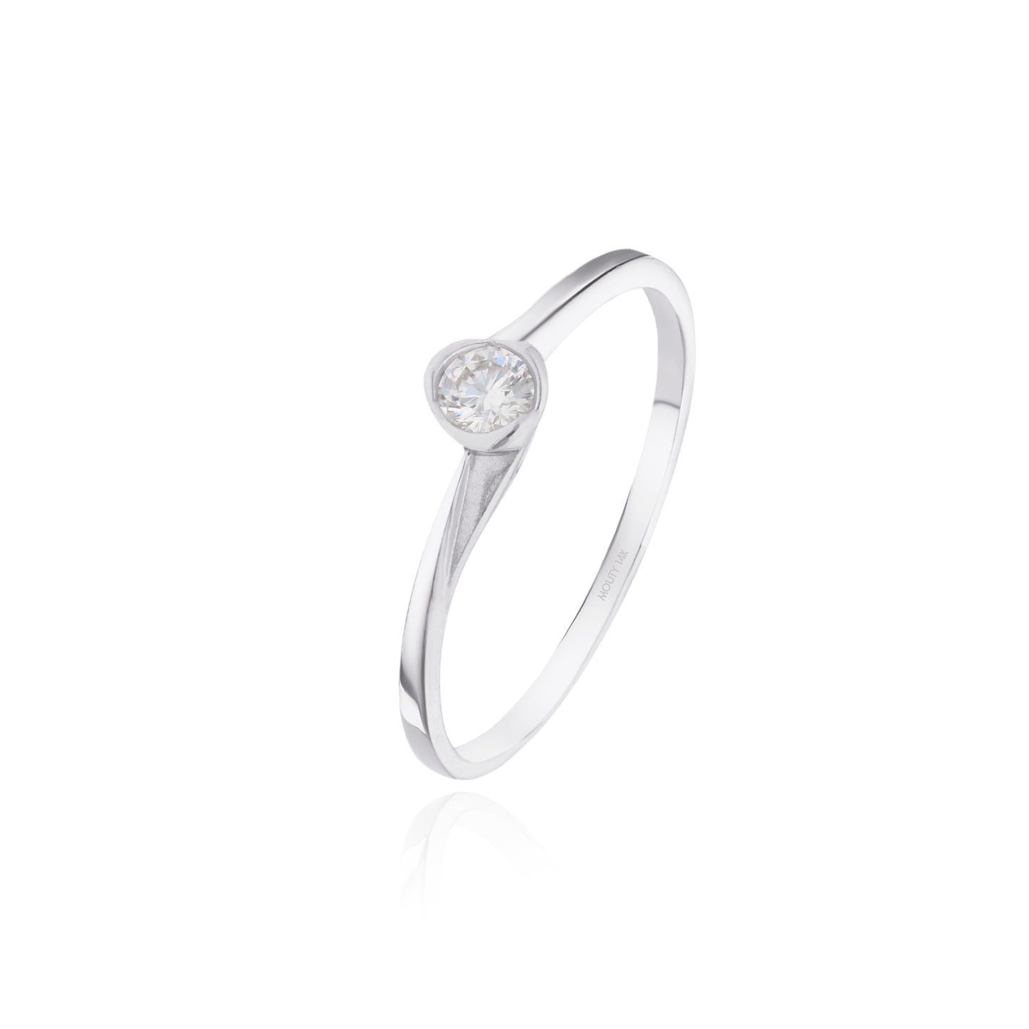 Ring in 14k white gold with diamond Mod: OF1243