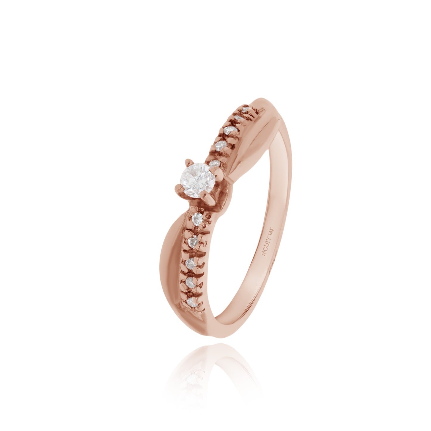 Ring in 14k rose gold with diamonds Mod: OF1595