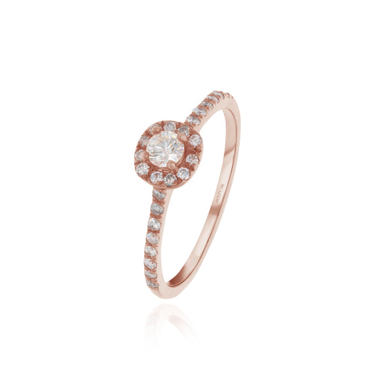 Ring in 14k rose gold with diamonds Mod: OF1692