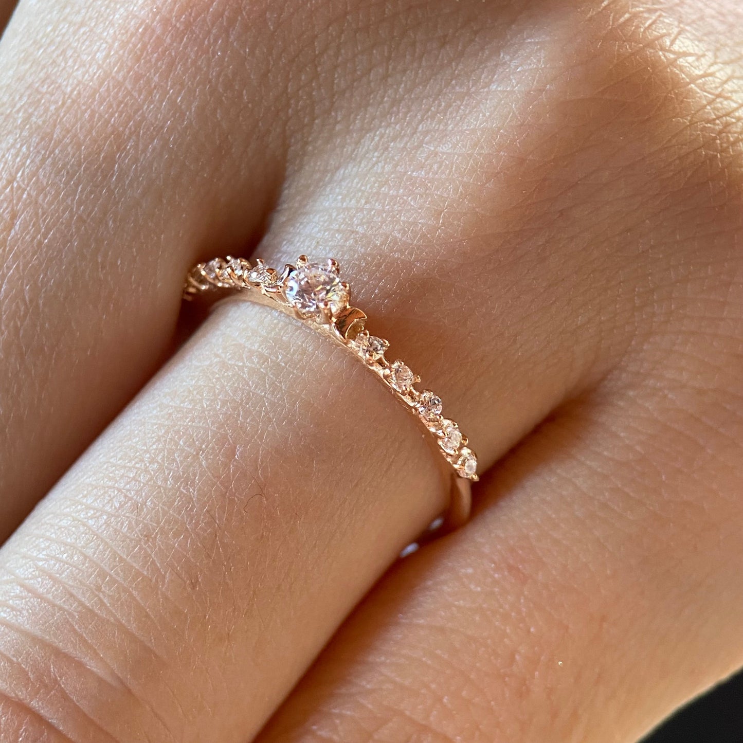 Danielle ring in silver with rose gold plating