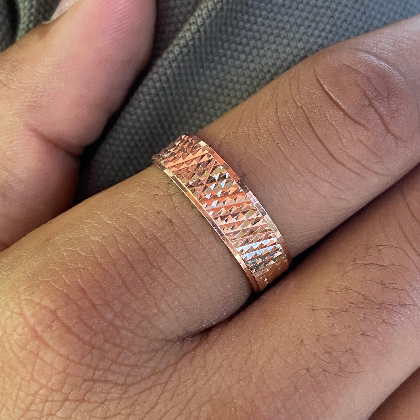 Liam ring in silver with rose gold plating