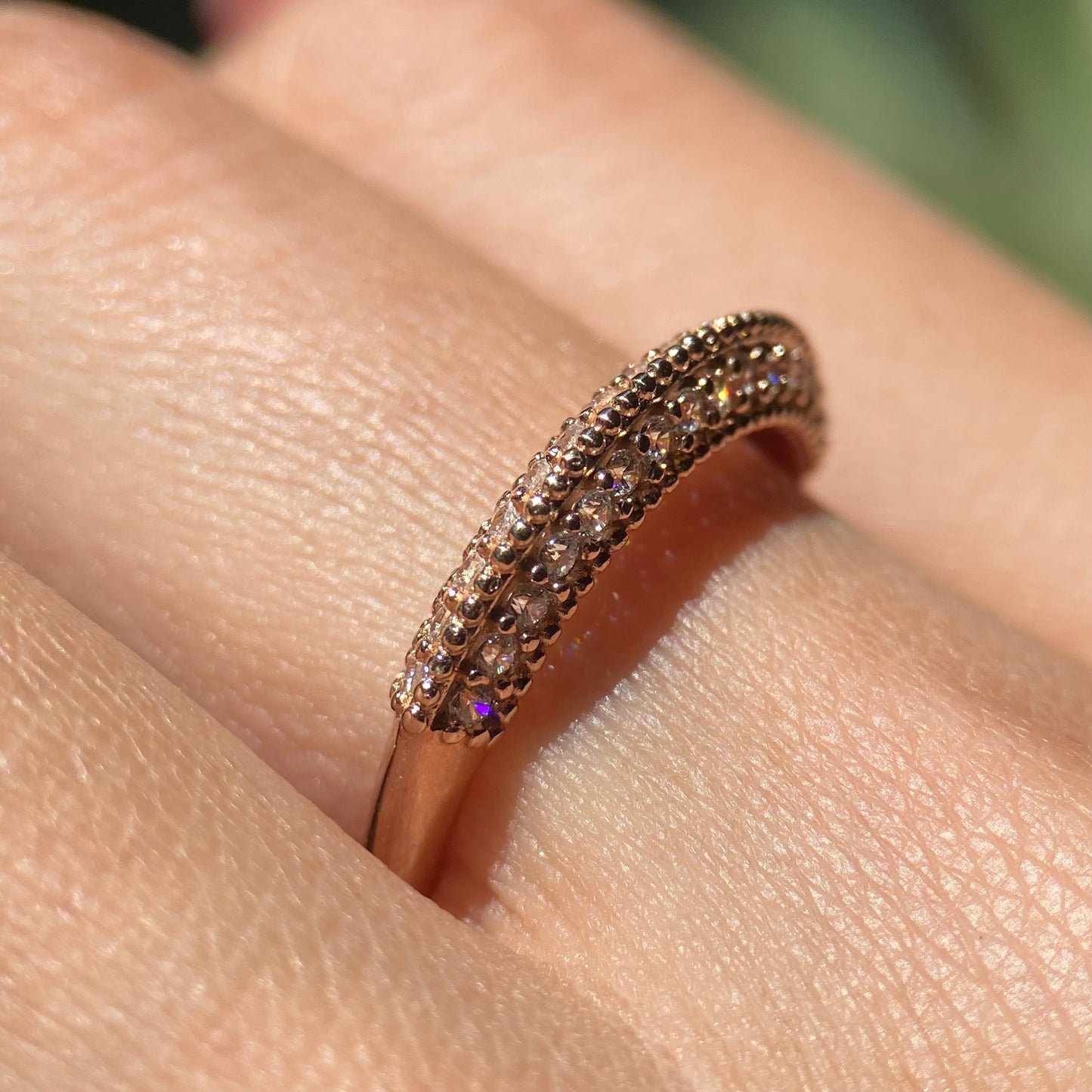 Elsie ring in 14k rose gold with zircons