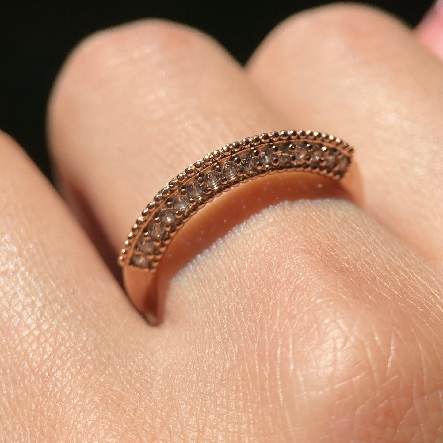 Elsie ring in 14k rose gold with zircons