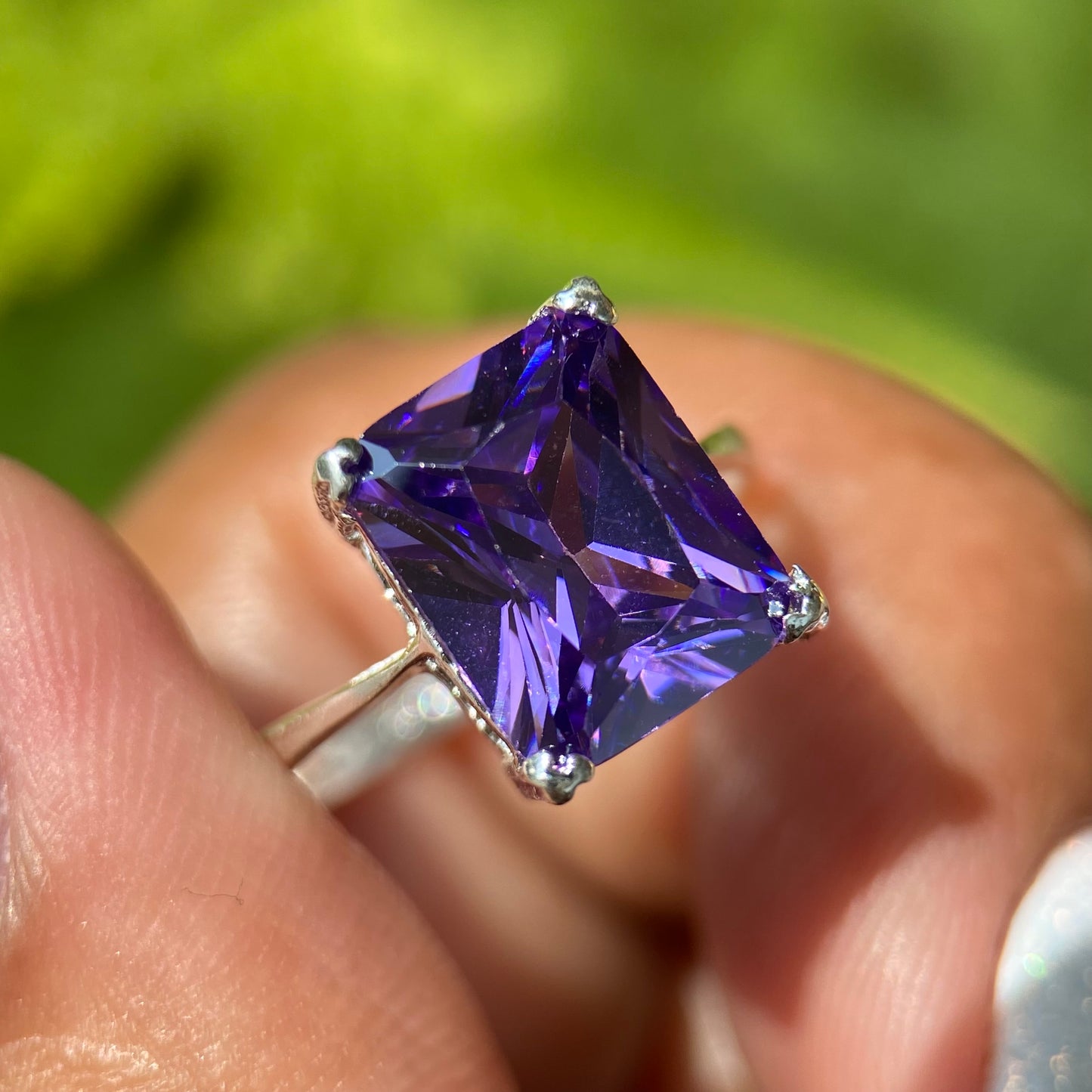 Christine Ring in Silver with Purple Zirconia