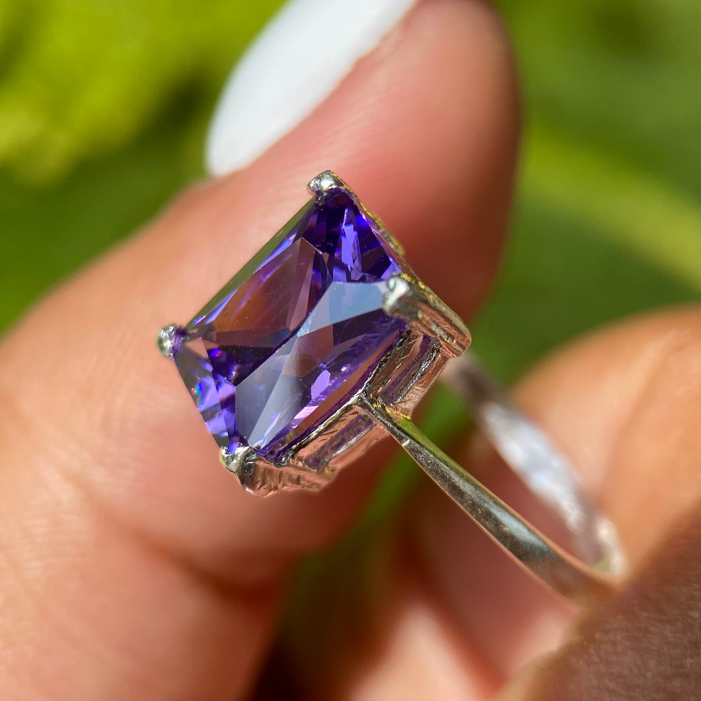 Christine Ring in Silver with Purple Zirconia