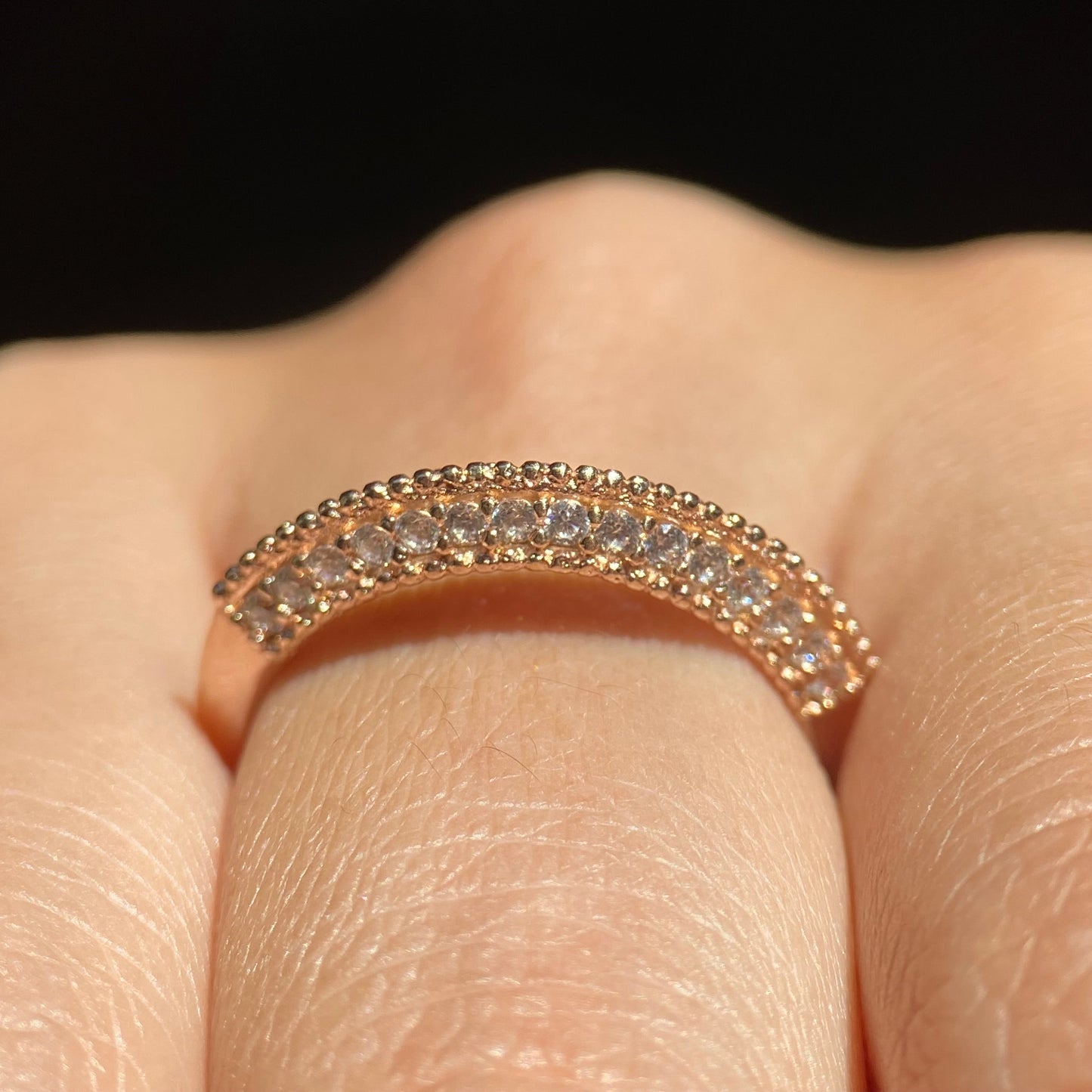 Elsie ring in 14k rose gold with zircons