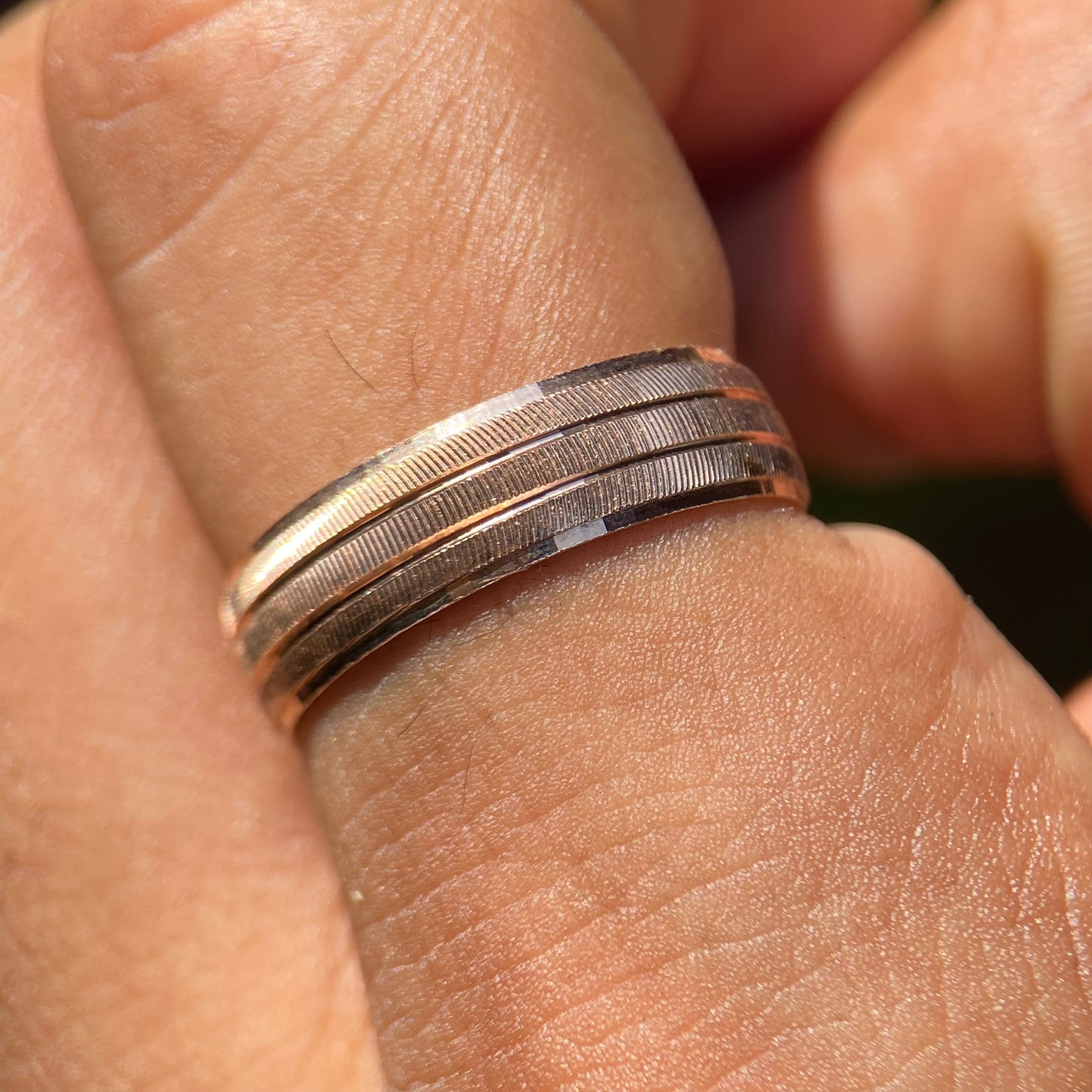 Ethan ring in silver with rose gold plating