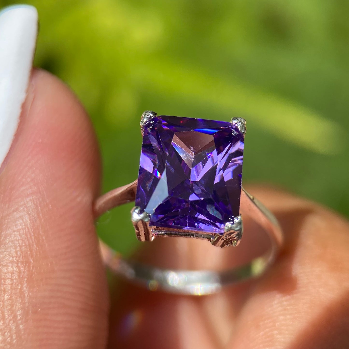 Christine Ring in Silver with Purple Zirconia