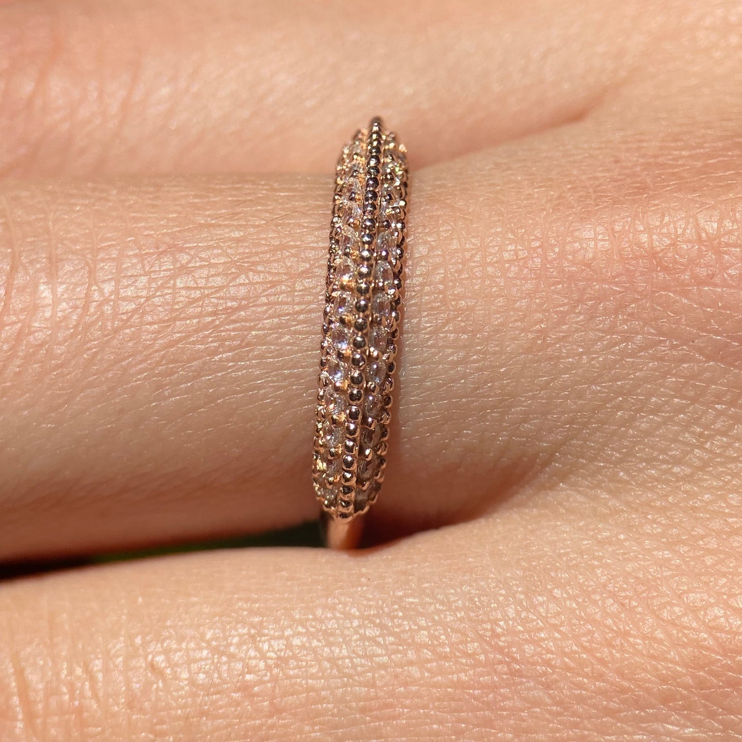 Elsie ring in 14k rose gold with zircons