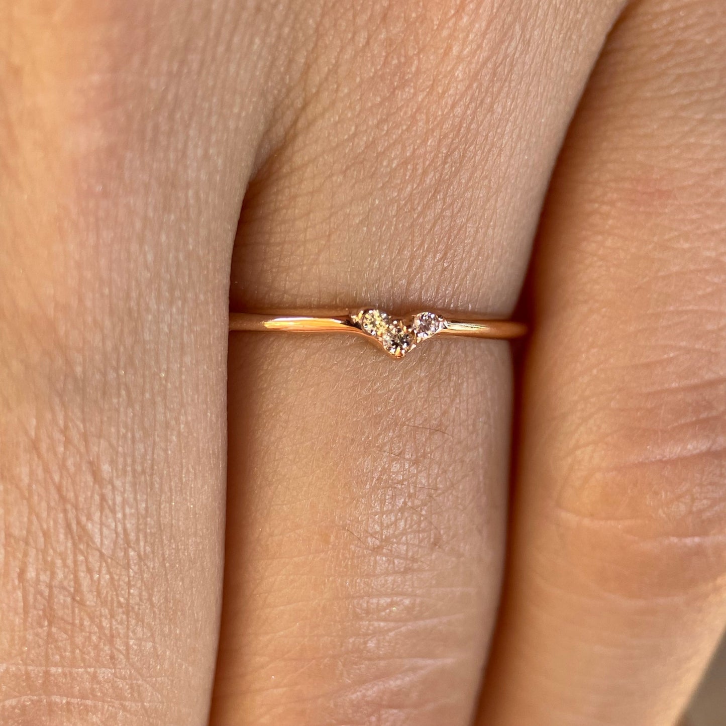 Angeline ring in 14k rose gold with diamonds