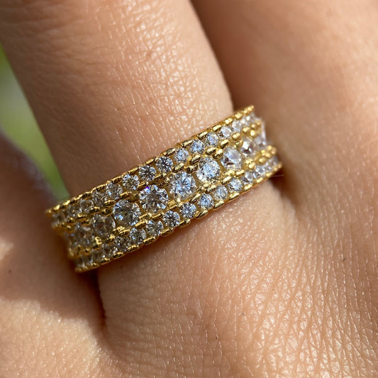 Anillo Enith en Plata con Baño de Oro Amarillo