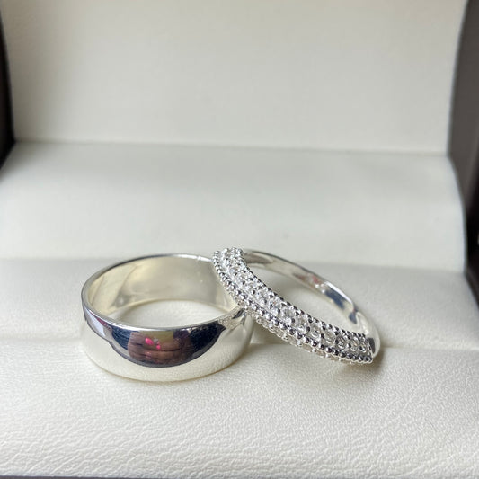 Willow-Elsie Ring Duo in Silver with Zirconia 