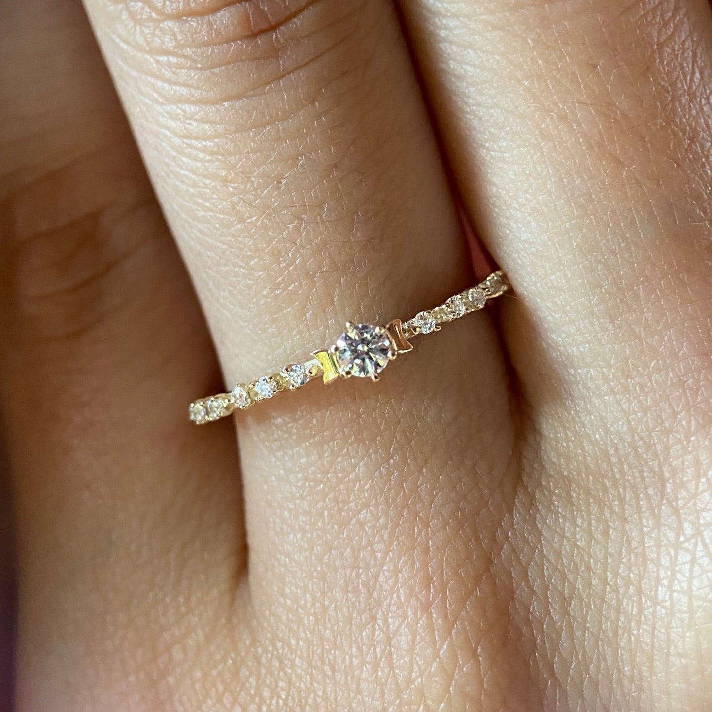 Danielle ring in silver with yellow gold plating