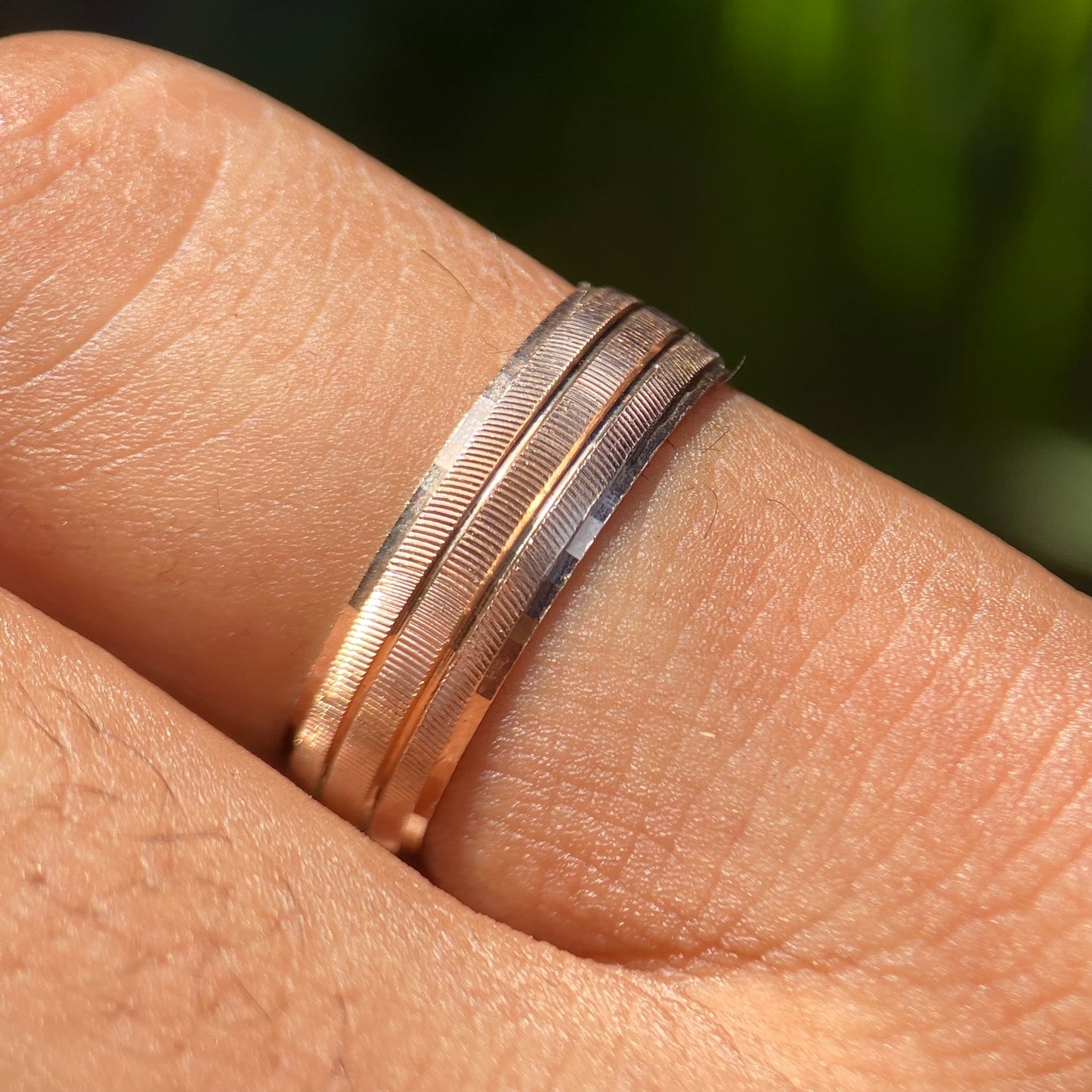 Ethan ring in silver with rose gold plating