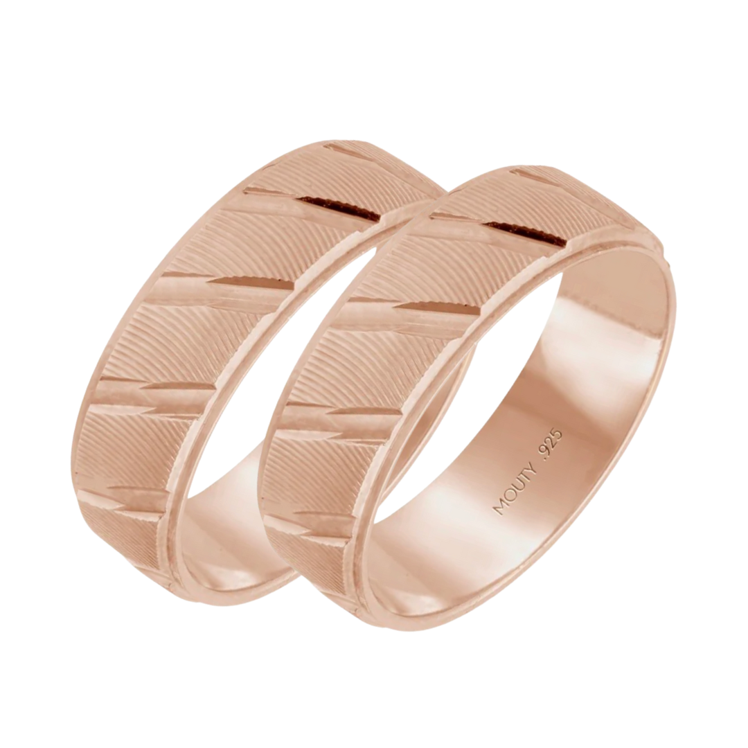 Duo of Richard hoops in silver with rose gold plating