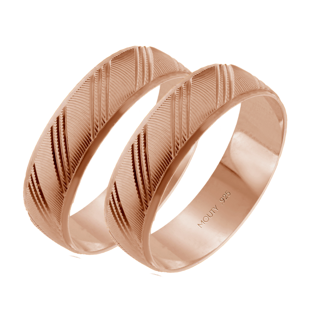 Duo of Milan hoops in silver with rose gold plating